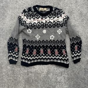 Vintage B Moss Sweater Medium Fair Isle Knit Winter 90s Y2K Nordic Holiday Party